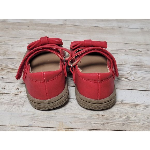 Cat & Jack Shoes‎ Infant Red Mary Jane Shoe With Bow Size 4 Dress Casual - Picture 4 of 8